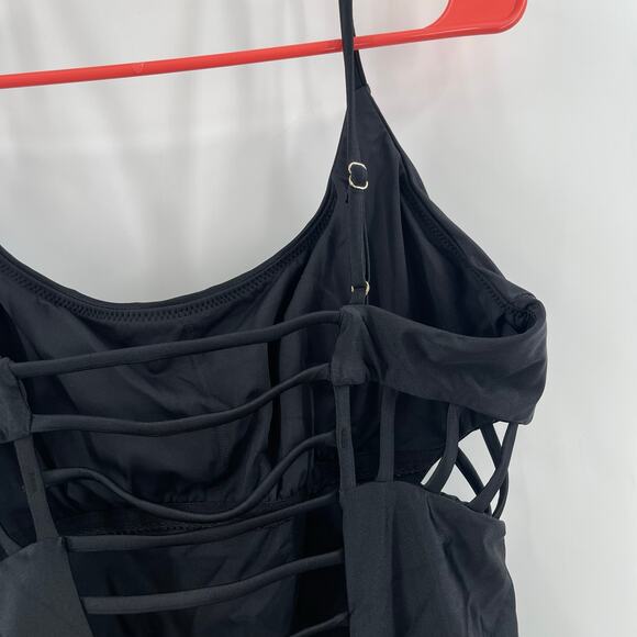 Red Carter Swimsuit Size 10 Mio Splice and Dice NEW Cut Out One Piece Black NWOT - Picture 14 of 16